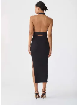 San Sloan Drake Rib Midi Dress Black Size 10 for rent on The Volte - image 2