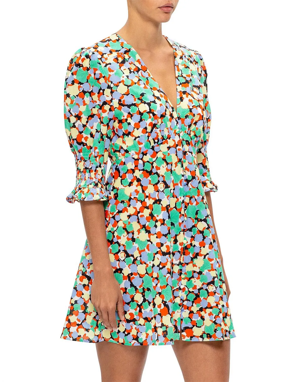 Rixo Juni 80s Micro Shell Dress Print Size 6 - Image 2