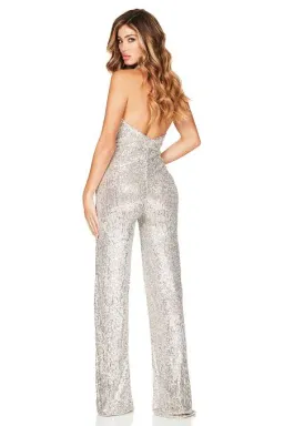 Nookie Fantasy Sequin Jumpsuit Silver Size 6 for rent on The Volte - image 2