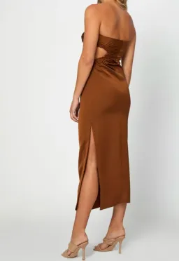 By Johnny Selena Strapless Dress Coffee Size 6 for rent on The Volte - image 3
