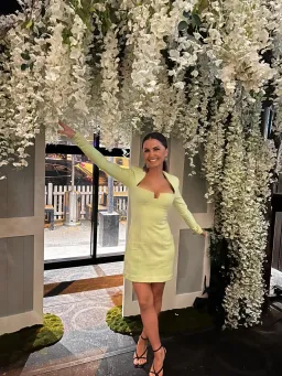 MISHA Paulita Crepe Mini Dress Green Size 6/XS  for rent on The Volte - image 3