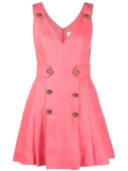 Zimmermann The Lovestruck Buttoned Mini Dress Watermelon Size 3 / AU 14 for rent on The Volte - image 4