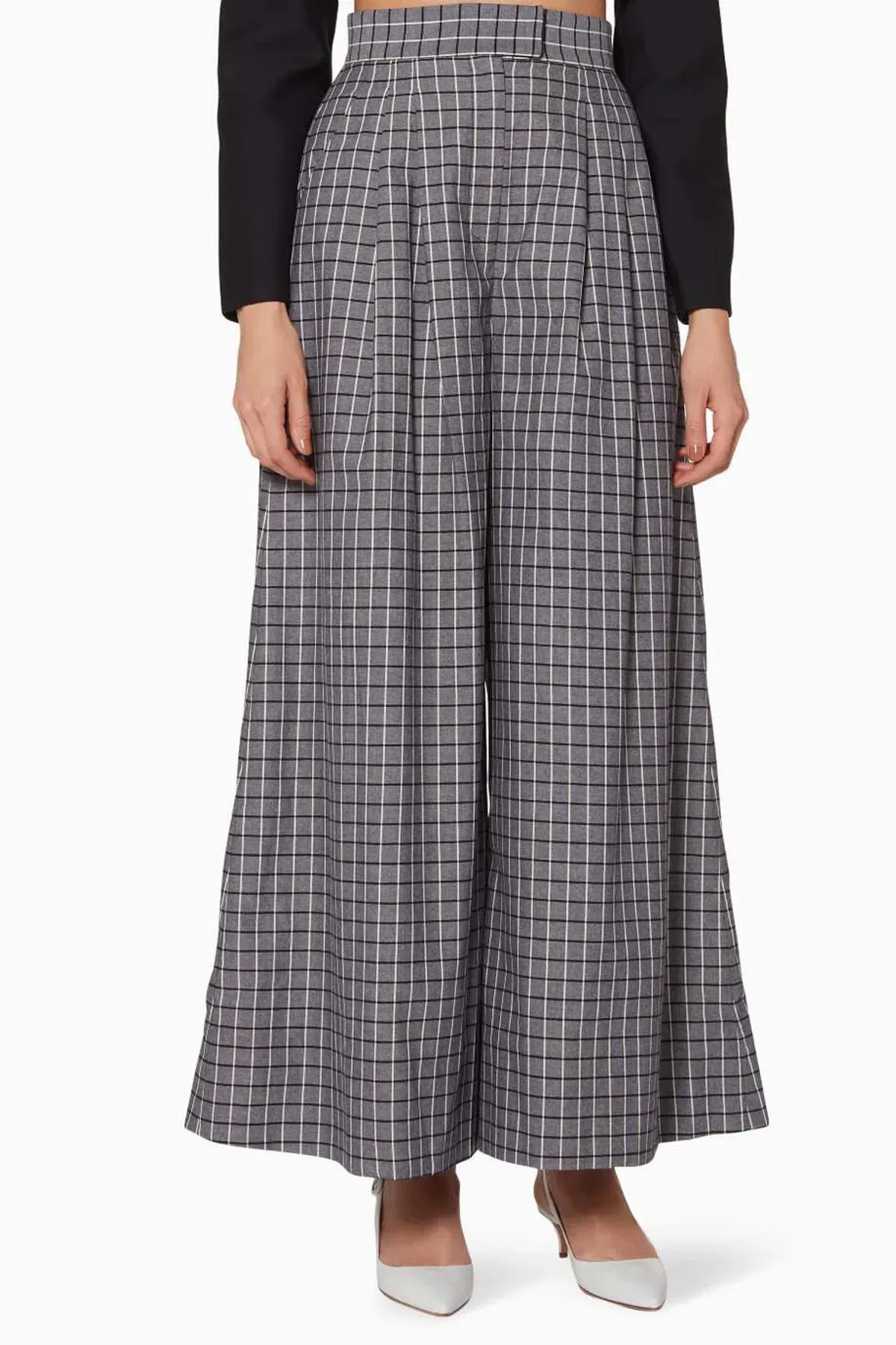 Acler Cunningham Pants Grey Check Print Size AU 6 - Image 2