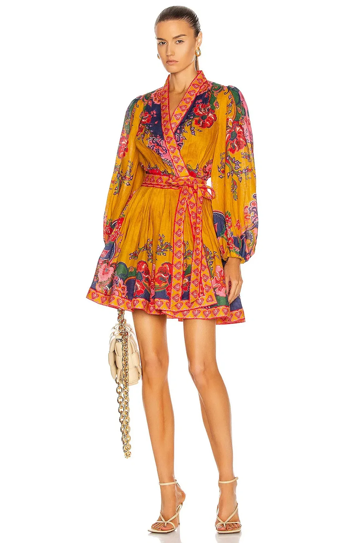 Zimmermann Lovestruck Paisley Linen Wrap Dress Print Size 3 - Image 1