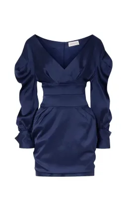 Alexandre Vauthier Mini Dress Dark Blue Size 12 for rent on The Volte - image 5