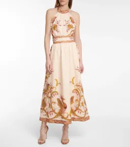 Zimmermann Cassia Halterneck Floral Dress Cream Bird Floral Size 0 / AU 8 for rent on The Volte - image 1