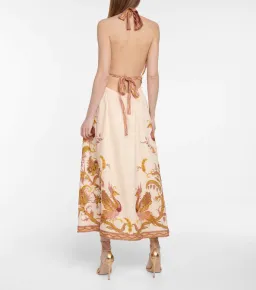 Zimmermann Cassia Halterneck Floral Dress Cream Bird Floral Size 0 / AU 8 for rent on The Volte - image 2