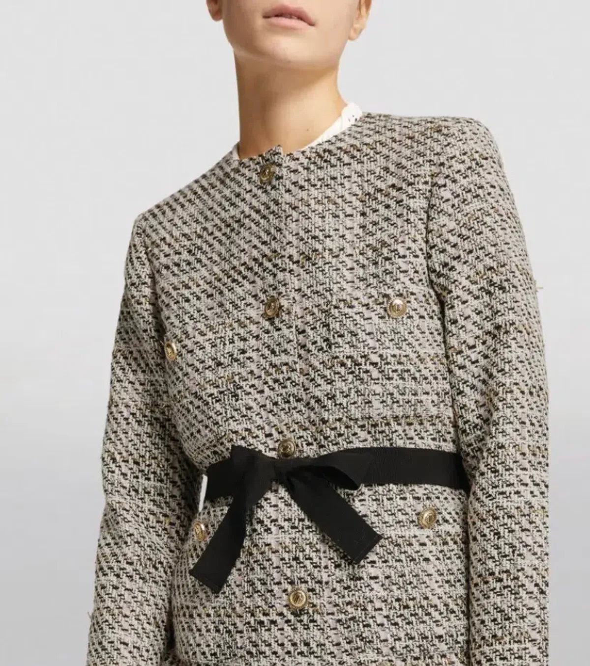 Maje Contrasting Tweed style jacket pink size 38 - Image 1