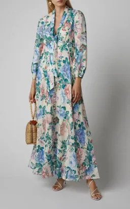 Zimmermann Verity Plunge Long Dress Dreamy Print Size 2/ AU 12  for rent on The Volte - image 2