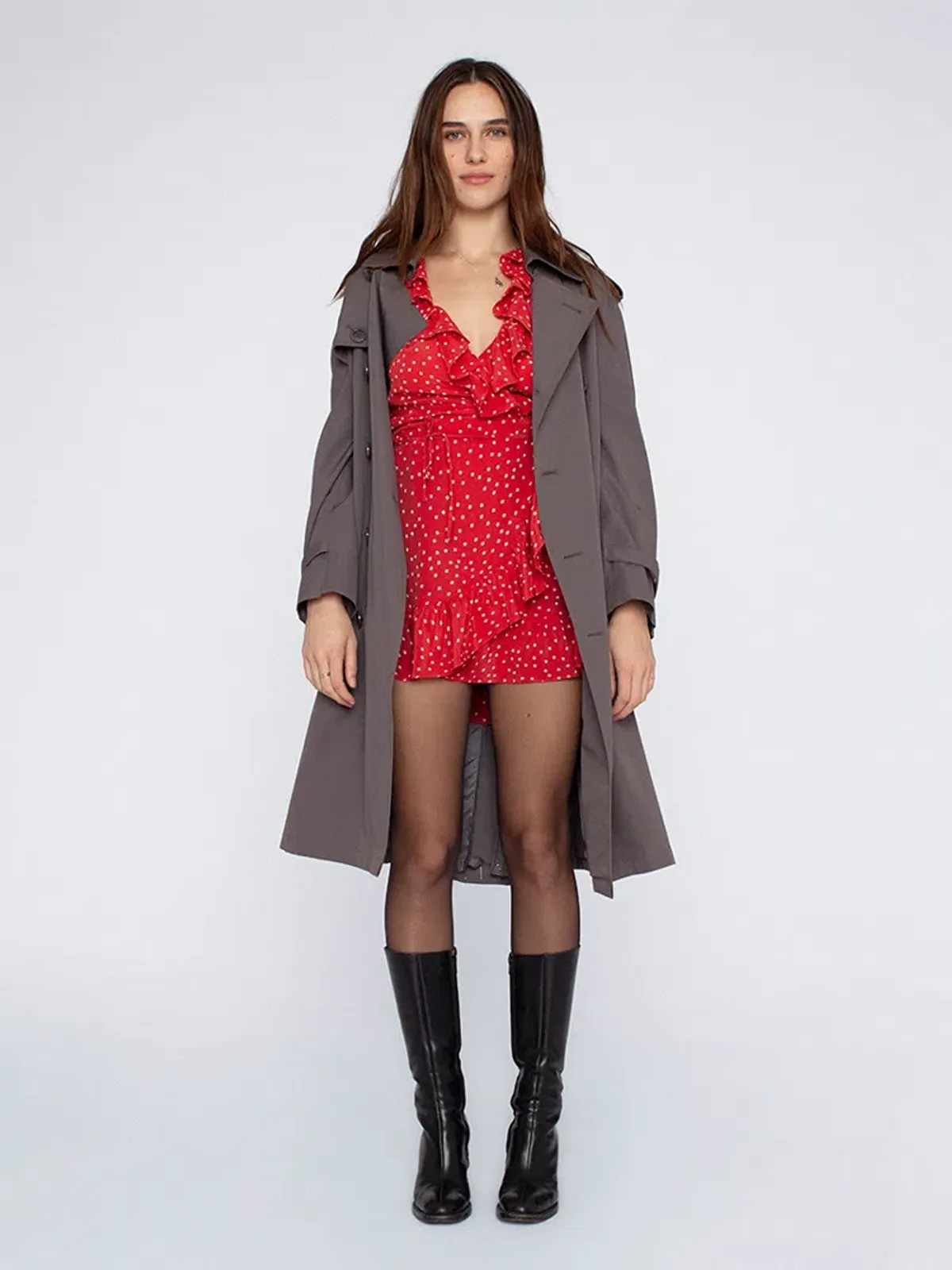 REALISATION PAR Alexandra Silk Wrap Dress Red Star Size M  - Image 2