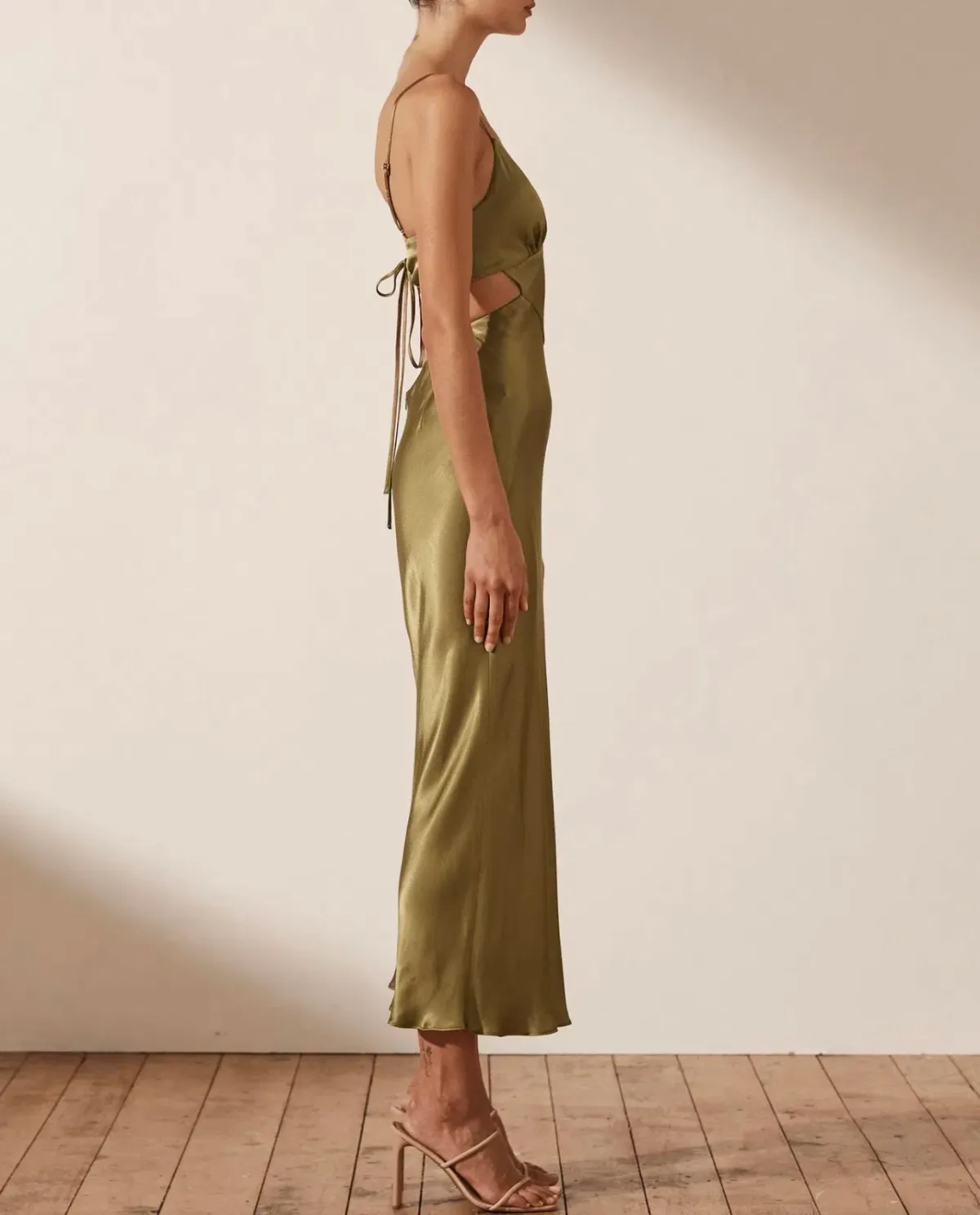 Shona Joy Alma Backless Midi Dress Cumin Size 14 - Image 2