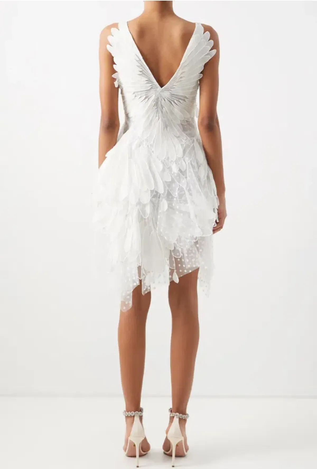 Zimmermann Rhythmic V-neck Ruffled Tulle Mini Dress White Size 1 / Au 10 - Image 2