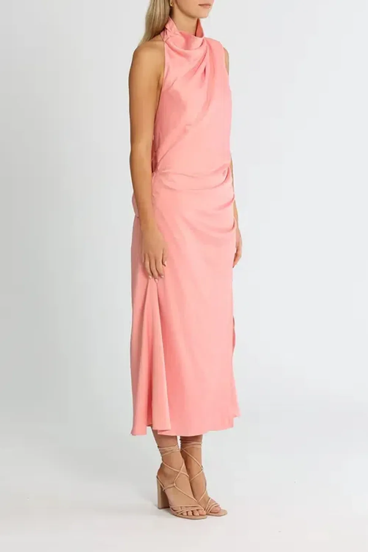 Misha Robbia Satin Dress Pink Size 8 - Image 8