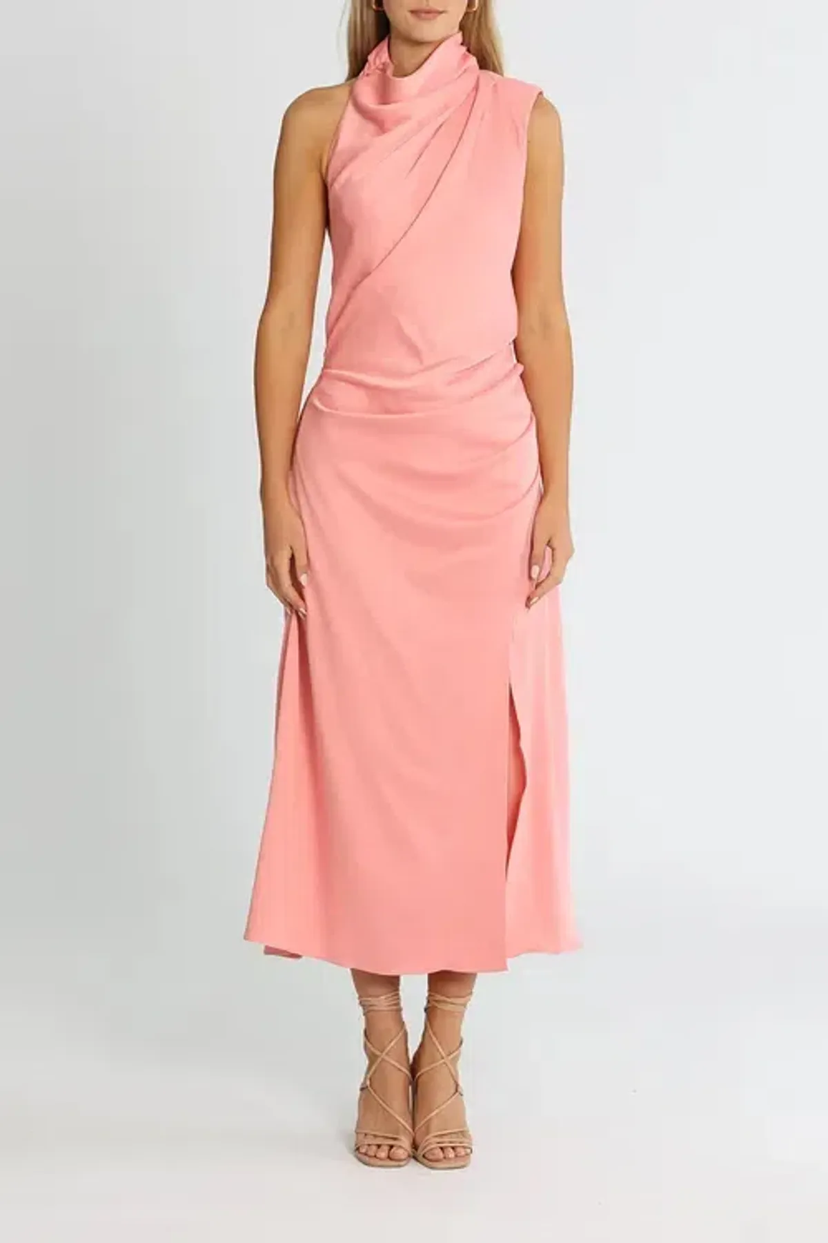 Misha Robbia Satin Dress Pink Size 8 - Image 7