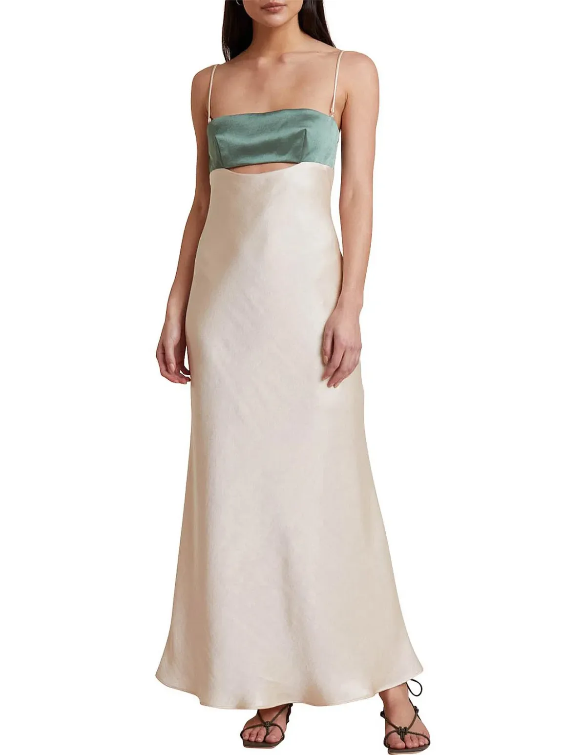 Bec and Bridge Carrie Cut Out Maxi Dress Multi Green Size 16 - Image 1