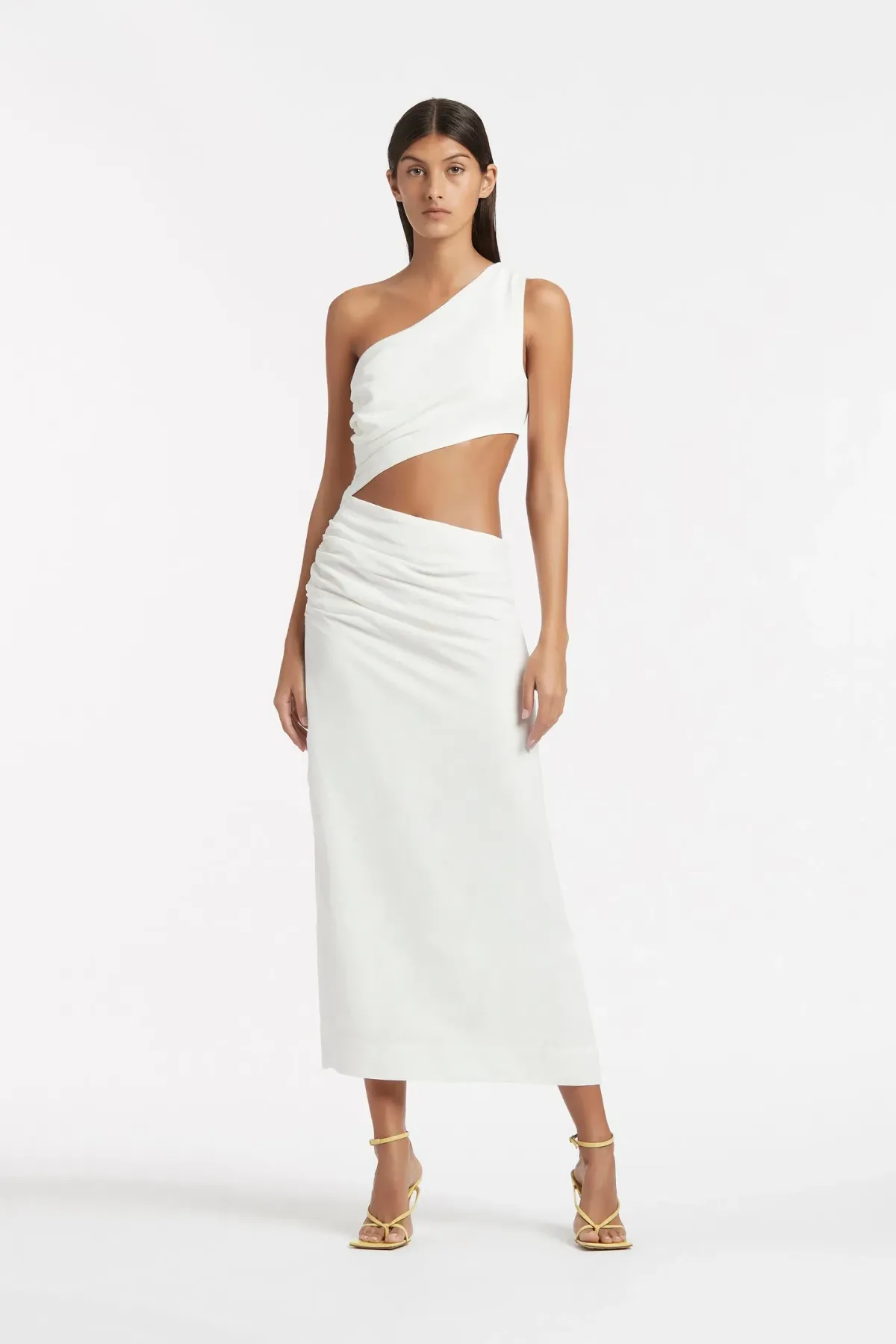 Sir the Label Clemence One Shoulder Midi Dress White Size 0 - Image 1
