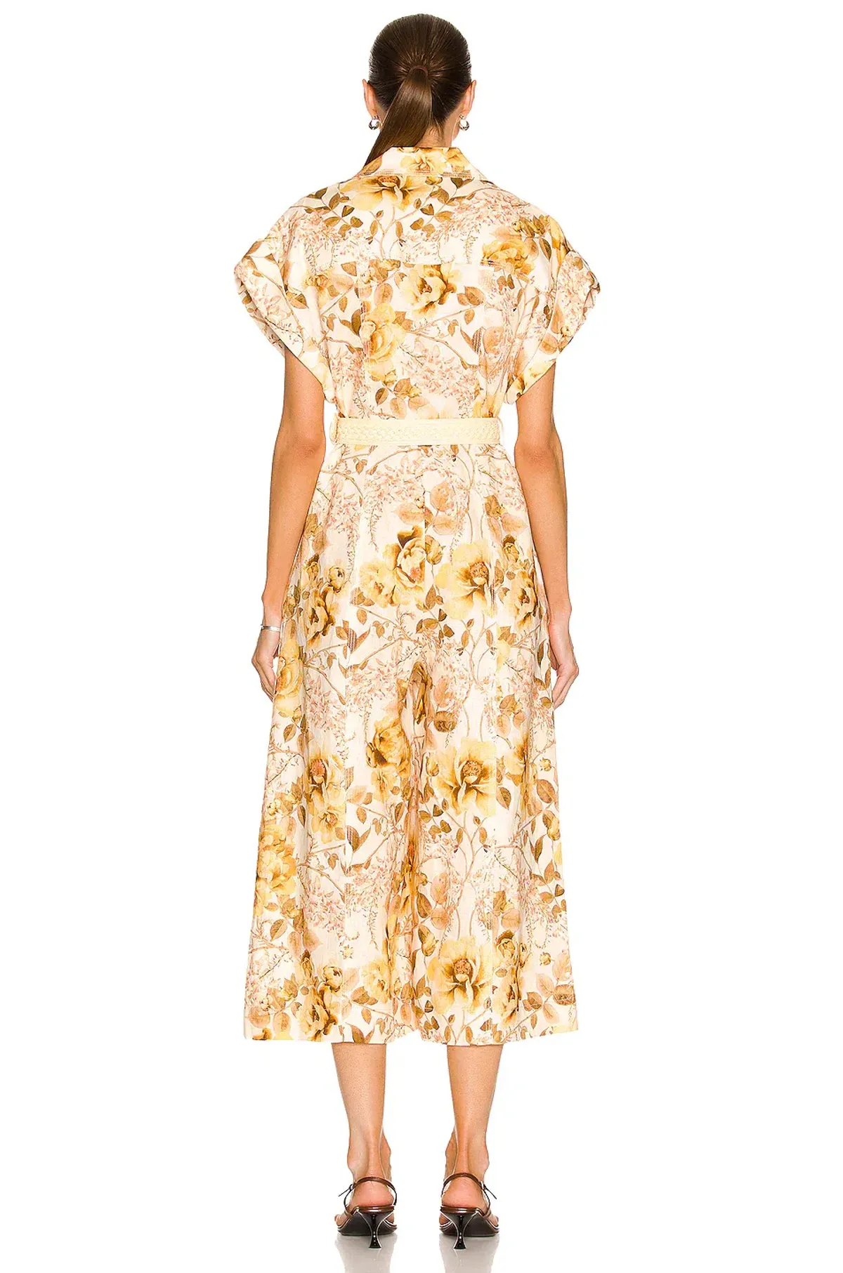 Zimmermann Rosa Roll Cuff Jumpsuit Print Size 16 - Image 4