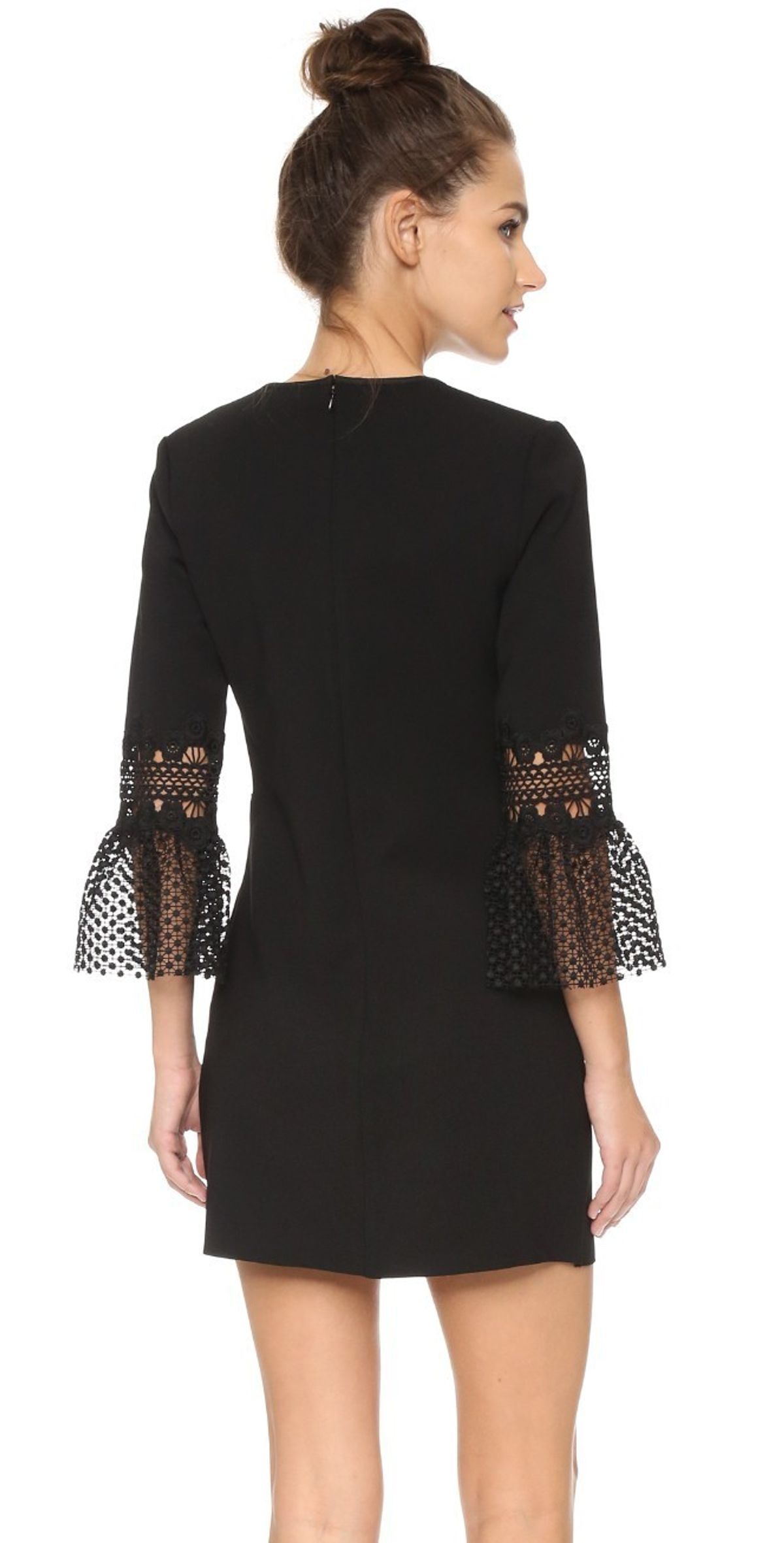 Self Portrait Black Lace Cocktail Dress Black Size 8 - Image 2