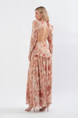 Sonya Moda Ruffle Cutout Maxi Spiced Peonies Print Size 14 for rent on The Volte - image 4