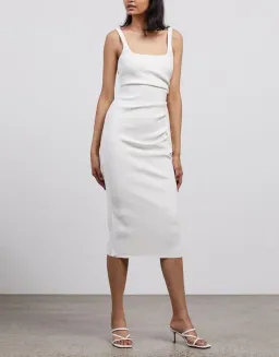 Bec and Bridge Hana Tuck Midi Dress Ivory Size 8 for rent on The Volte - image 1