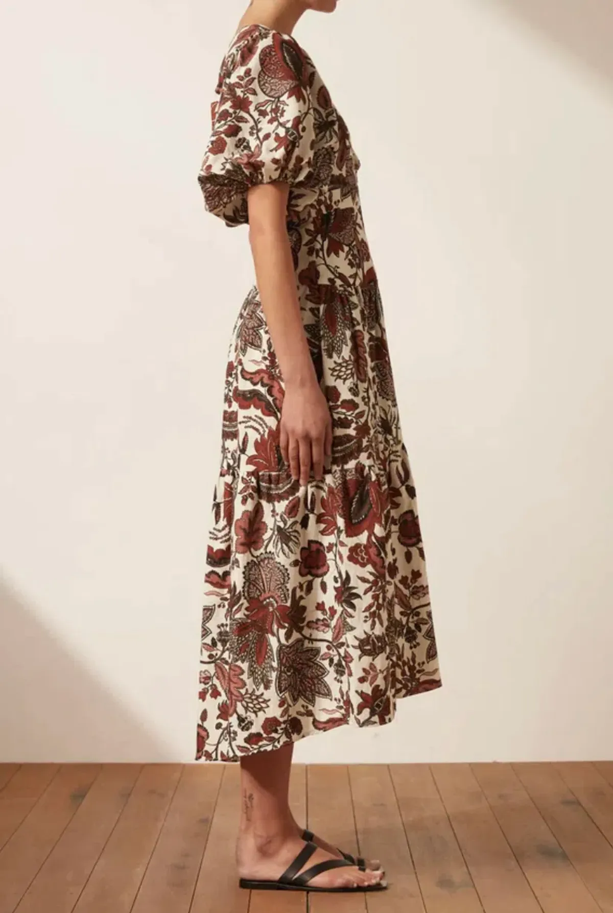 Shona Joy Plunged Short Sleeve Midi Dress Catalina Size 10 - Image 4