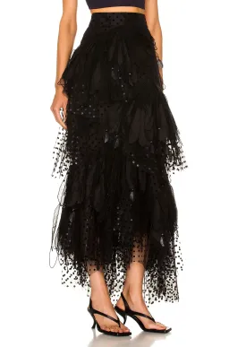 Zimmermann Rhythmic Embroidery Skirt Black Size 0/AU 8 for rent on The Volte - image 3
