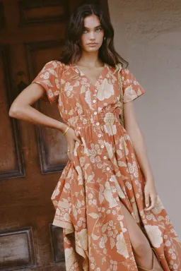 Spell & The Gypsy Sloane Gown in Ochre Size Medium for rent on The Volte - image 2