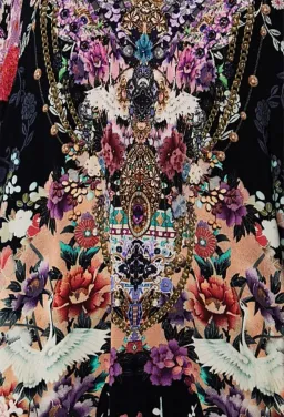 Camilla Bat Sleeve Dress Nights with Her Print One Size for rent on The Volte - image 6