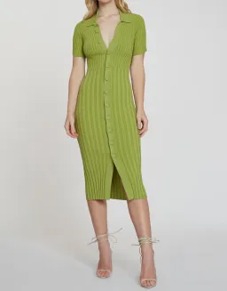 By Johnny Button Down Knit Midi Dress Green Size XS for rent on The Volte - image 1