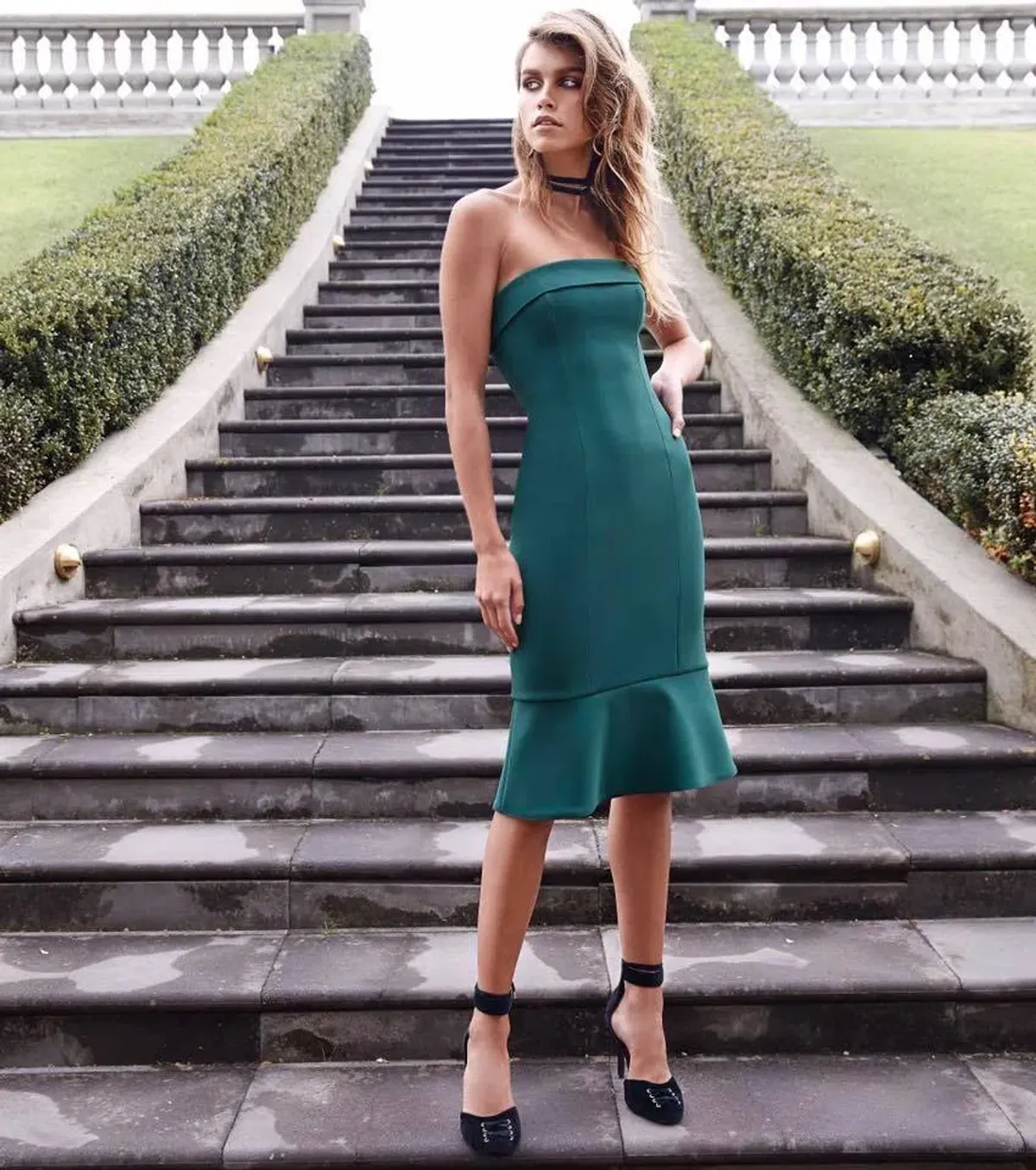 Kookai Mantra Dress Deep Green Size 10 - Image 1