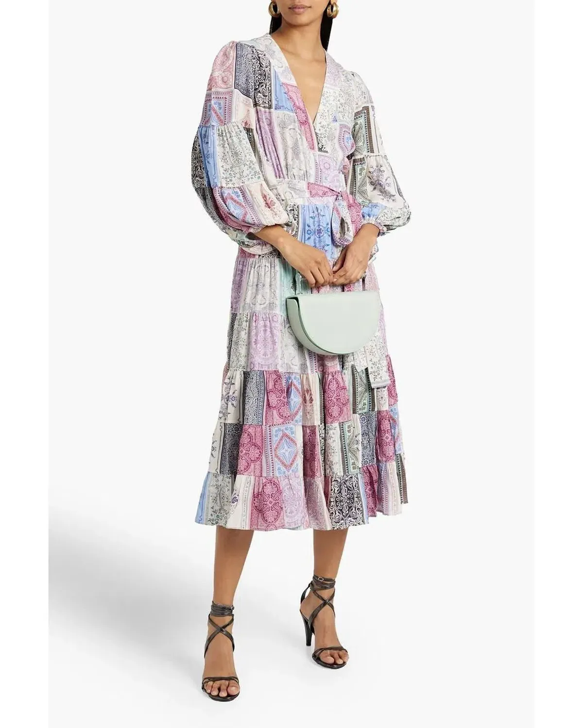 Zimmermann Wrap Midi Dress Multi Zodiac Cards Print Size 2 /Au  12 - Image 1