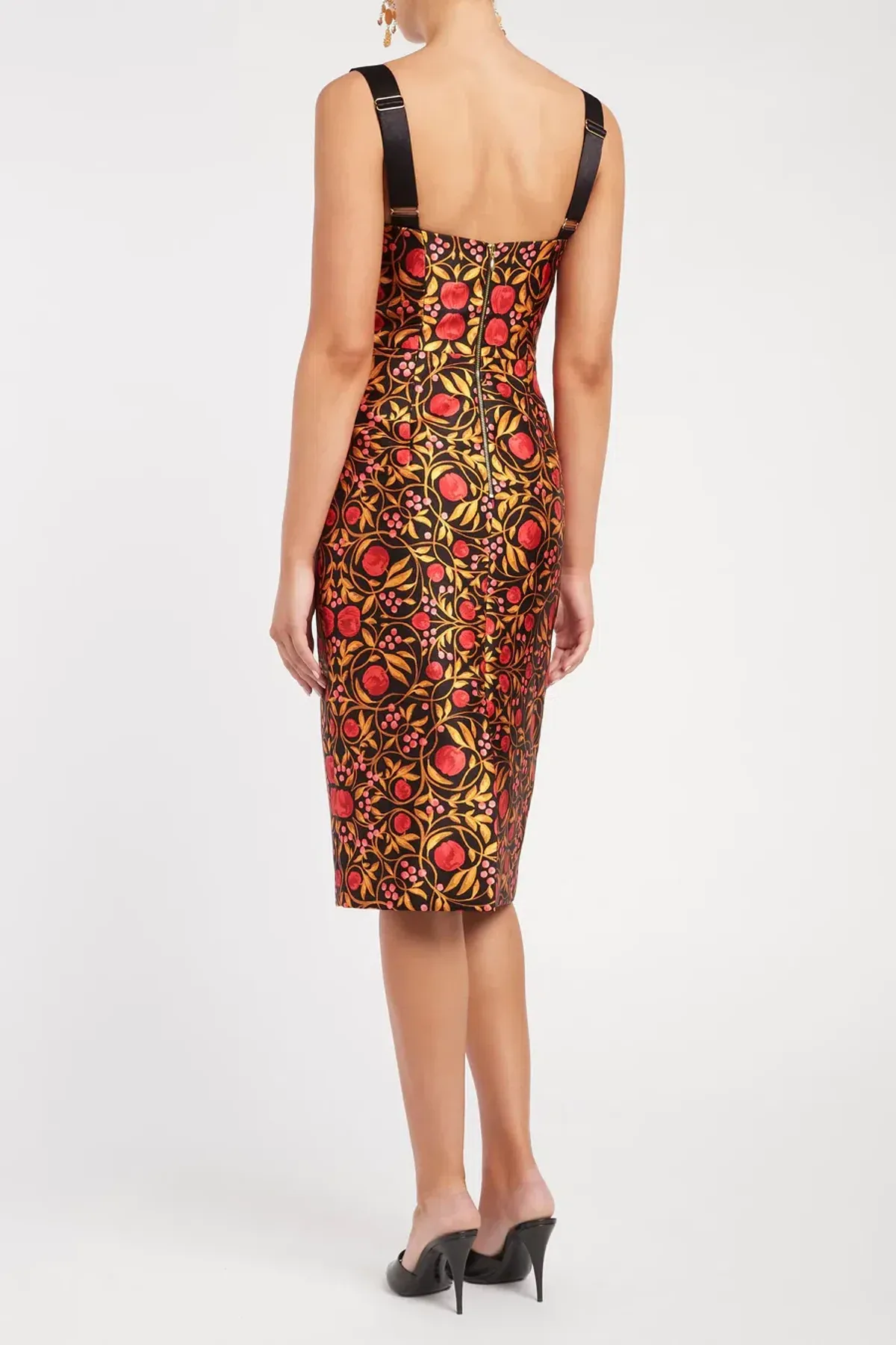 Rebecca Vallance Martine Midi Dress Black Print Size 8 - Image 4