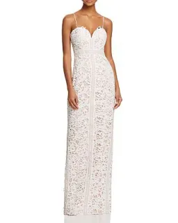 Bariano Emma Sweetheart Lace Gown White/Nude Size 8 for rent on The Volte - image 1