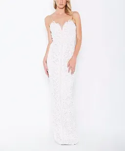 Bariano Emma Sweetheart Lace Gown White/Nude Size 8 for rent on The Volte - image 2