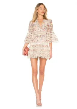 Zimmermann Lovelorn Floral Flutter Mini Dress Pink Floral Size 8 for rent on The Volte - image 1