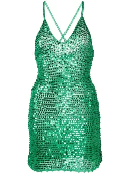 Retrofete Elliana Sequin Mini Dress Green Size S/M / Au 8 for rent on The Volte - image 4