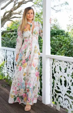 Zimmermann Heathers Plunge Long Maxi Dress Garden Floral Size 2 / AU 12   for rent on The Volte - image 4