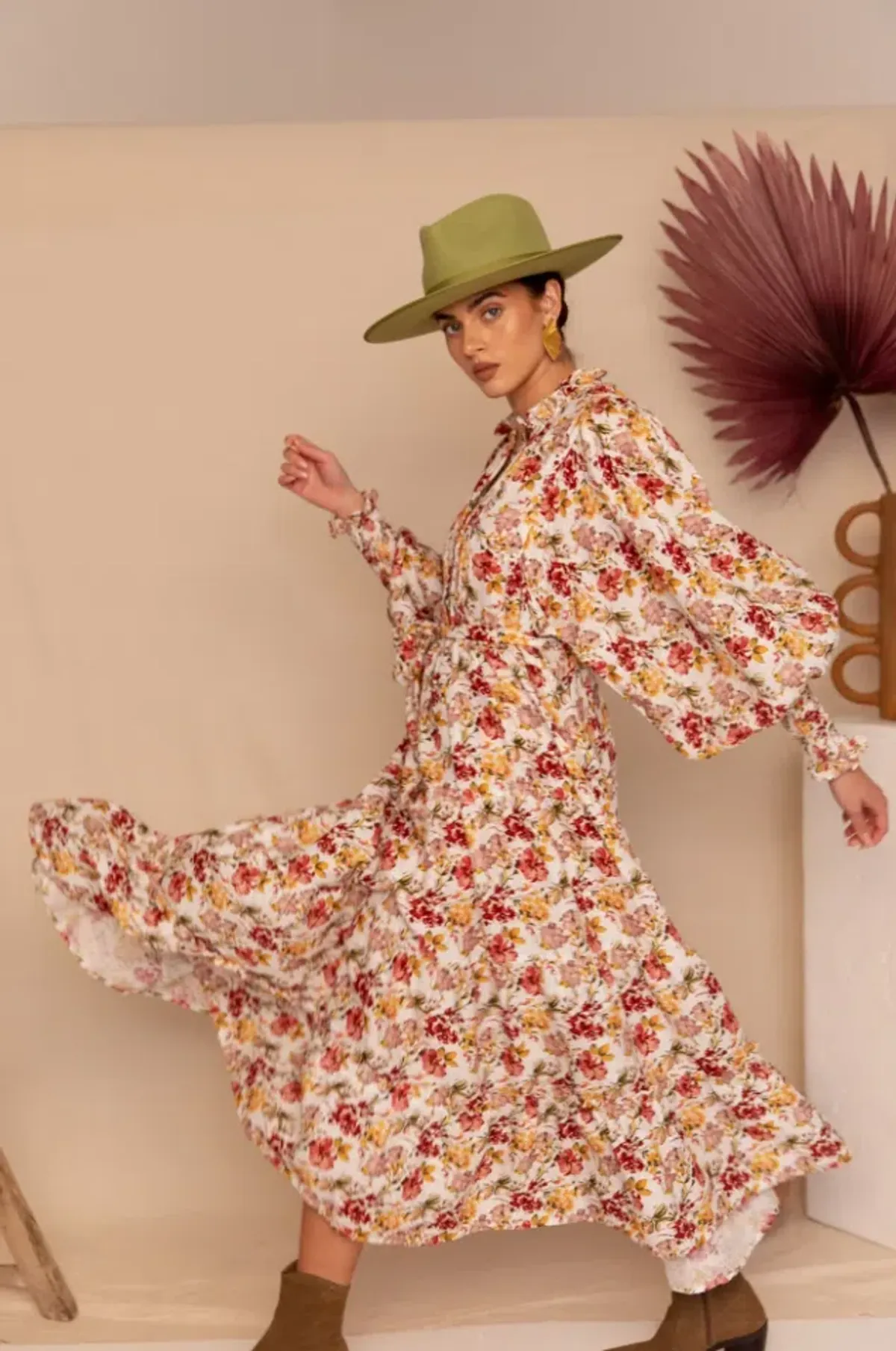 Aje Aurelia Floral Linen Gown Print Size 12 - Image 3