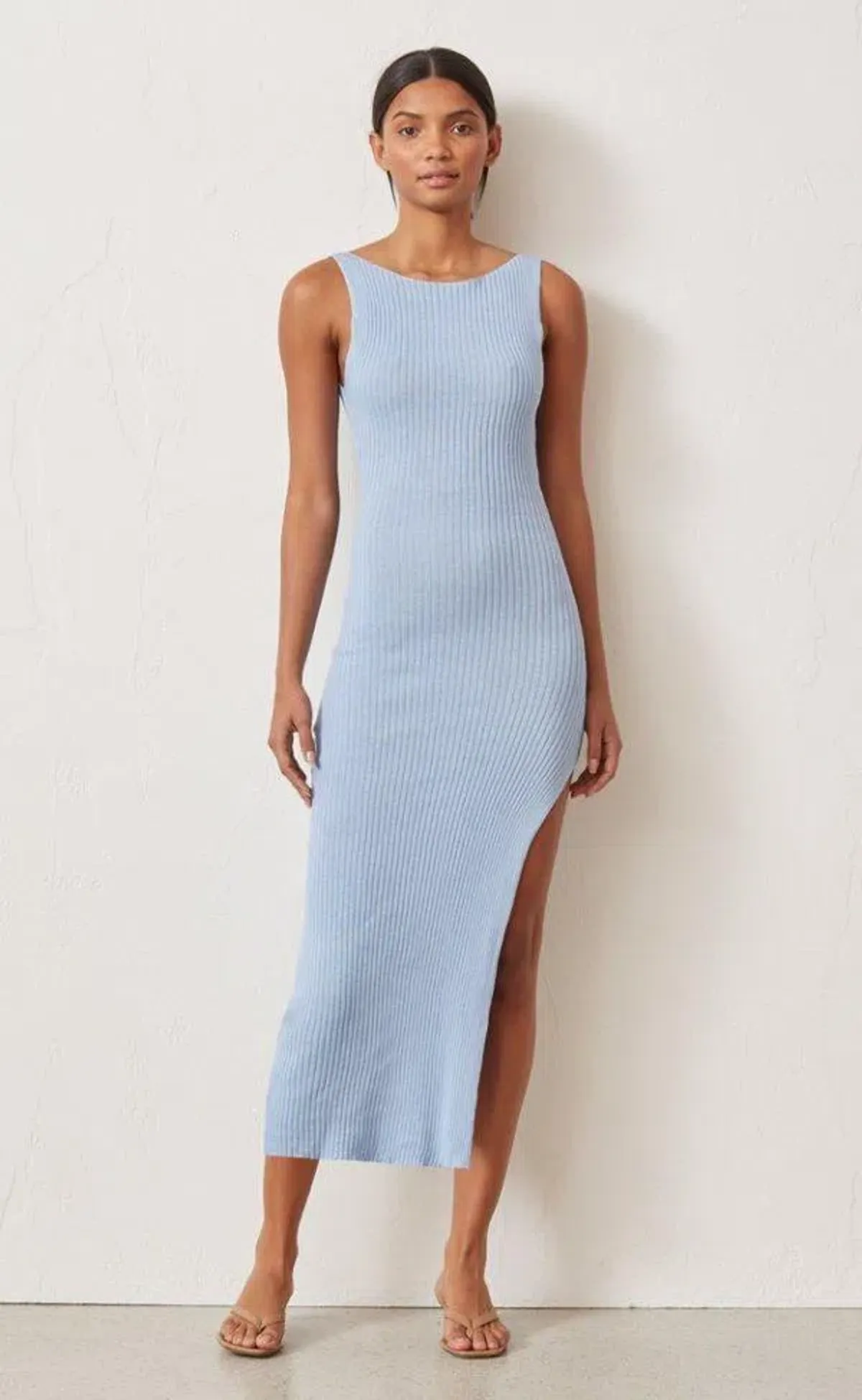 Bec and Bridge Riviera Knit Midi Dress Blue Size 8 - Image 1