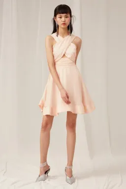 Keepsake In Knots Mini Dress Blush Size L / AU 12 for rent on The Volte - image 1