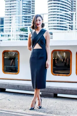 Michael Lo Sordo Cut Out MIdi Dress Black Size 8 for rent on The Volte - image 1