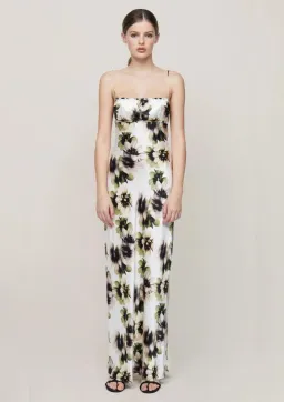 Bec & Bridge Bloom Silk Maxi Dress Ivory Floral Size 8 for rent on The Volte - image 1