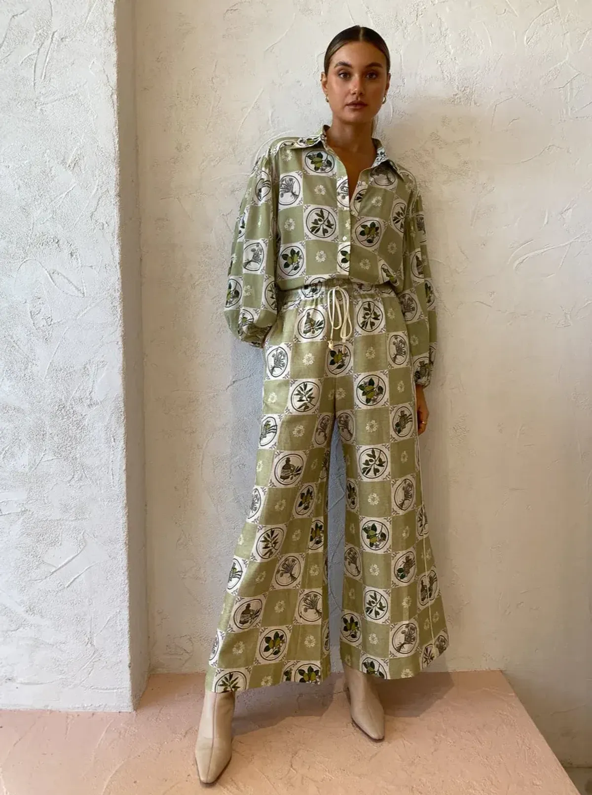 Alemais Sofia Shirt and Pants Set in Olive Size 10 - Image 1