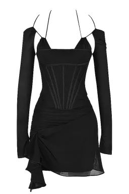 House of CB Gianna Real Silk Corset Mini Dress Black Size XS / Au 6 for rent on The Volte - image 5