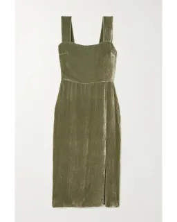 Reformation Velvet Midi Dress Artichoke Size AU 4  for rent on The Volte - image 3