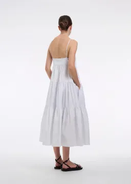 CO Collections V-Neck Tiered Dress in Cotton Blue Stripe Size S / AU 6  for rent on The Volte - image 3