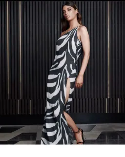 Derma Department Arielle Maxi Dress Zebra Print Size 10 for rent on The Volte - image 1