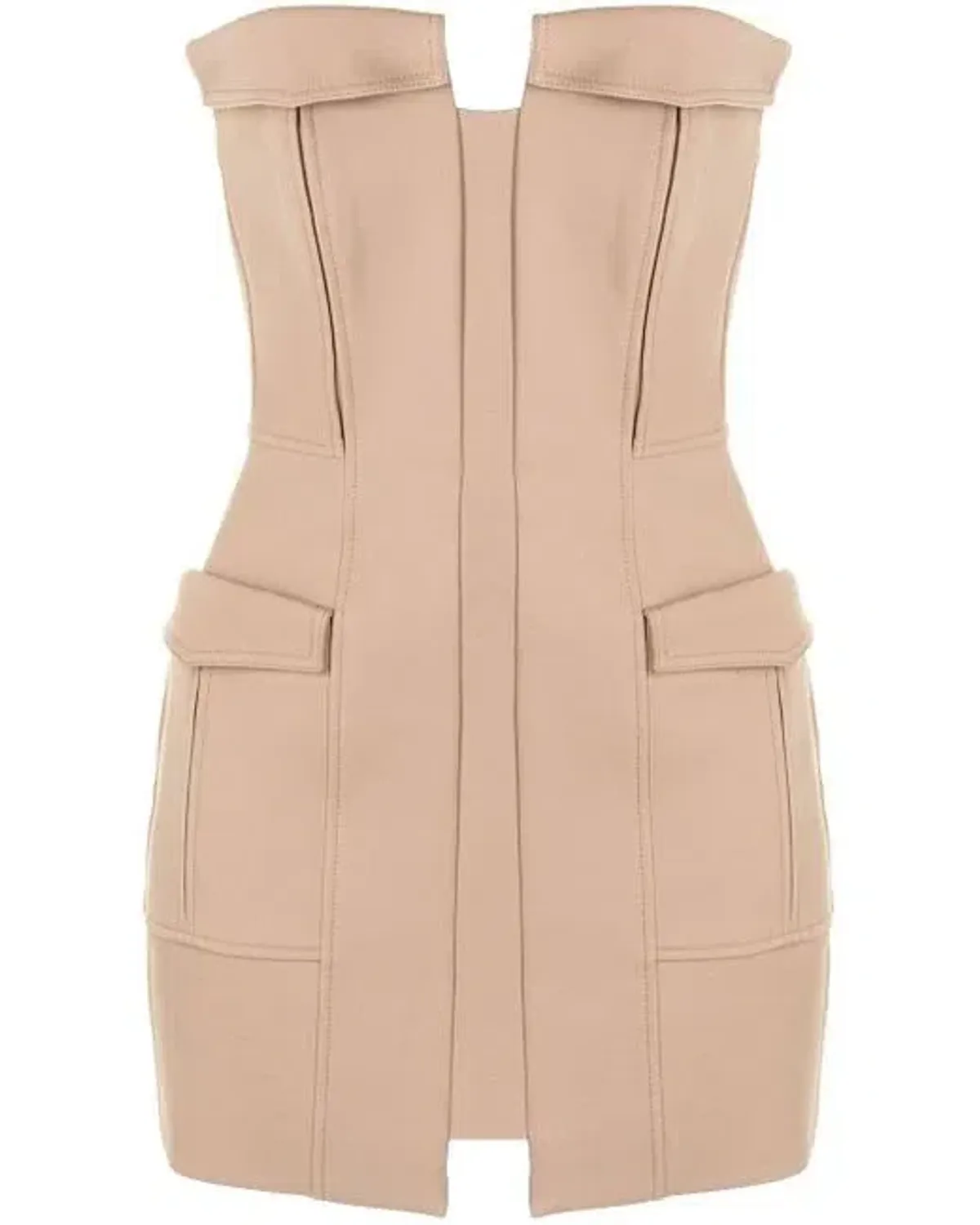 Dion Lee Pocket Bustier Dress Tan Size 6 - Image 3