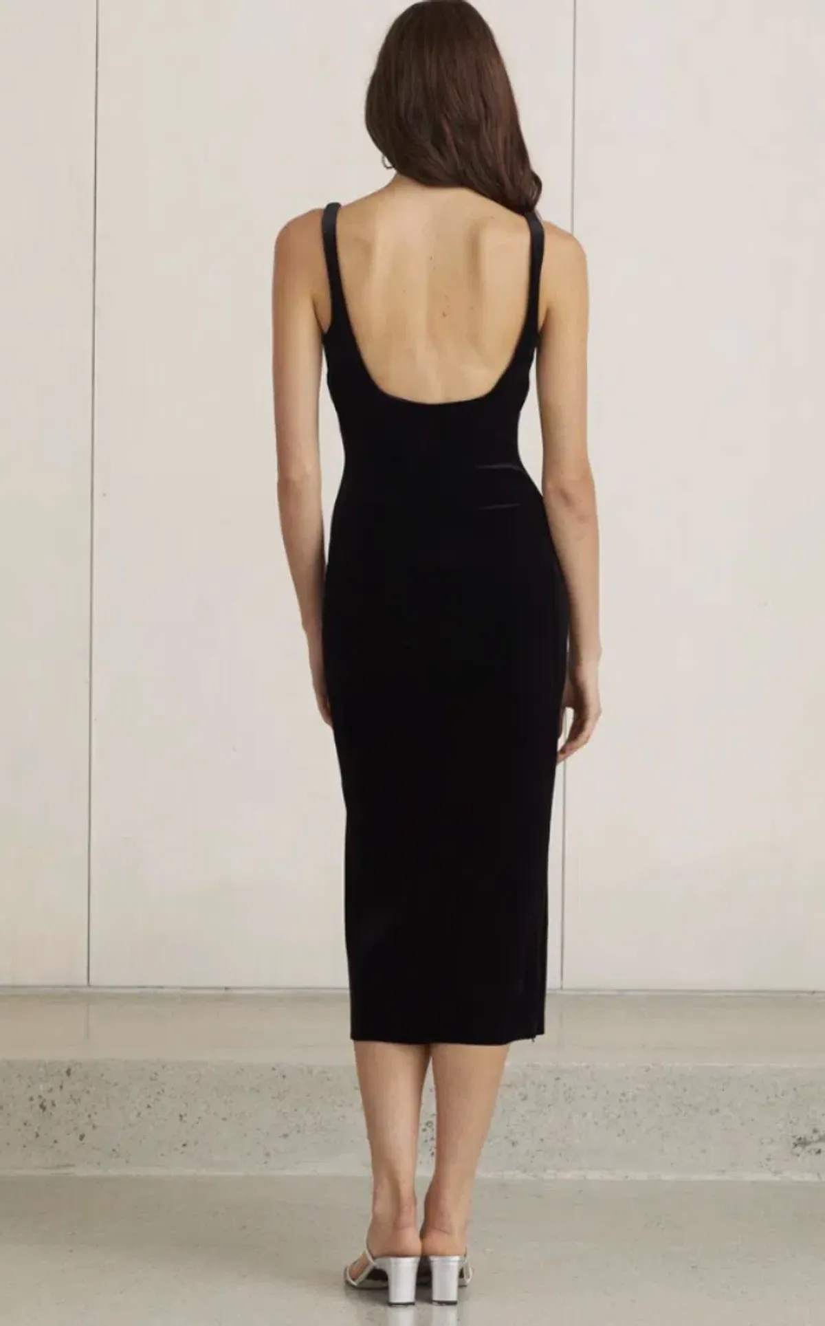 Bec & Bridge Velours Midi Dress Black Size 10  - Image 2