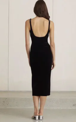 Bec & Bridge Velours Midi Dress Black Size 10  for rent on The Volte - image 2